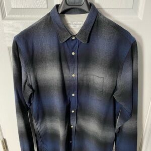 Officine Generale Men's Blue and Black Shirt